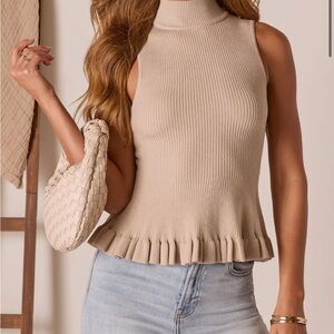 Vici - Tawnya Turtleneck Peplum Top